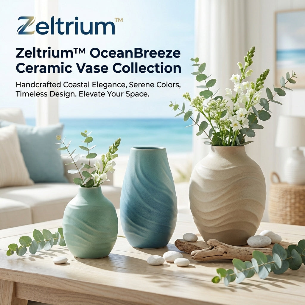 Zeltrium™ OceanBreeze Ceramic Vase Collection