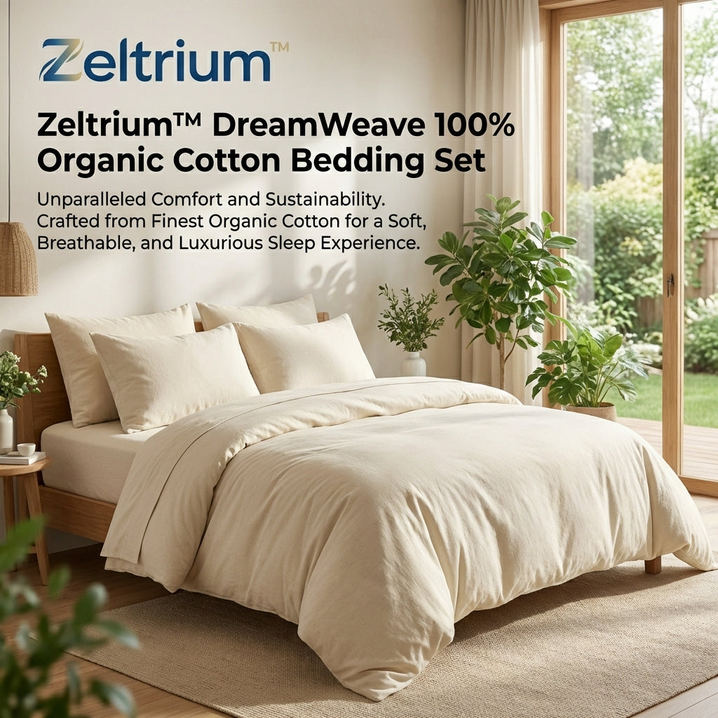 Zeltrium™ DreamWeave 100% Organic Cotton Bedding Set